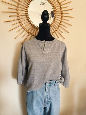 Casual Heather Gray Henley Pullover